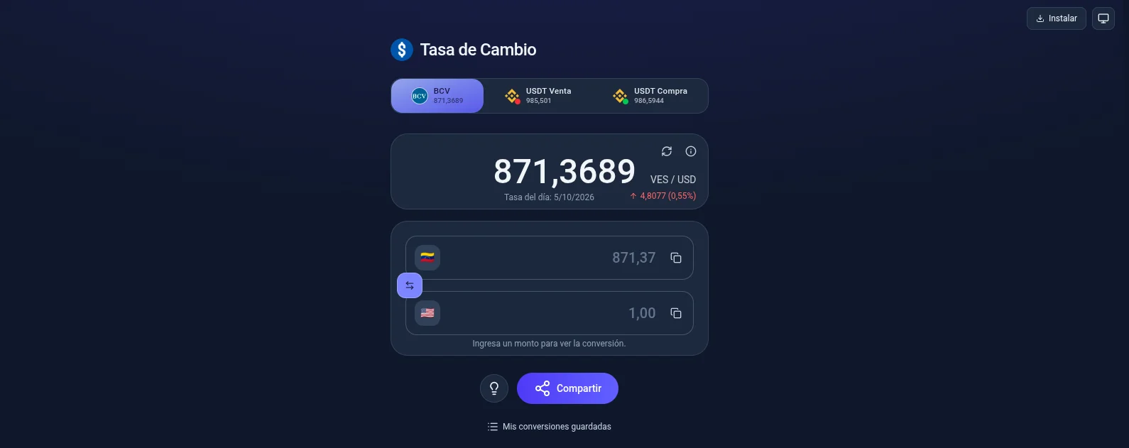 Tasa de Cambio Venezuela